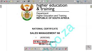Details SALES MANAGEMENT N6 JUNE 2026 Q 2 & 3 News