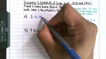Probability of single events DICE AND CARDS example 2 | gcsemathsexamples