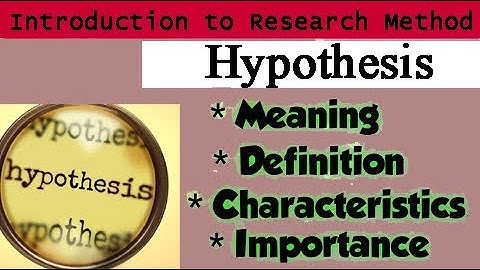 Hypothesis || গবেষণা হাইপোথিসিস || What is hypothesis in research ? || রিসার্চ হাইপোথিসিস কী ?