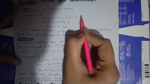 Relationship Between Optimal Primal and Dual Solution