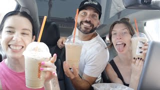 trying the new dunkin pecan crunch frozen coffee!! w/ughitsjoe!