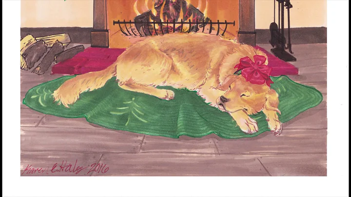 Golden Retriever Christmas Card | Copic Coloring |...