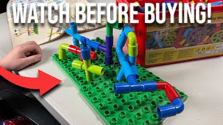 burgkidz STEM Learning Pipe Tube Construction Building Blocks, Sensory Toys with Wheels Baseplate fo
