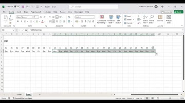 วิธีสร้างตาราง วันที่ วัน แบบรายเดือน พร้อม ไฮไลน์วันหยุด เสาร์ อาทิตย์ #excel