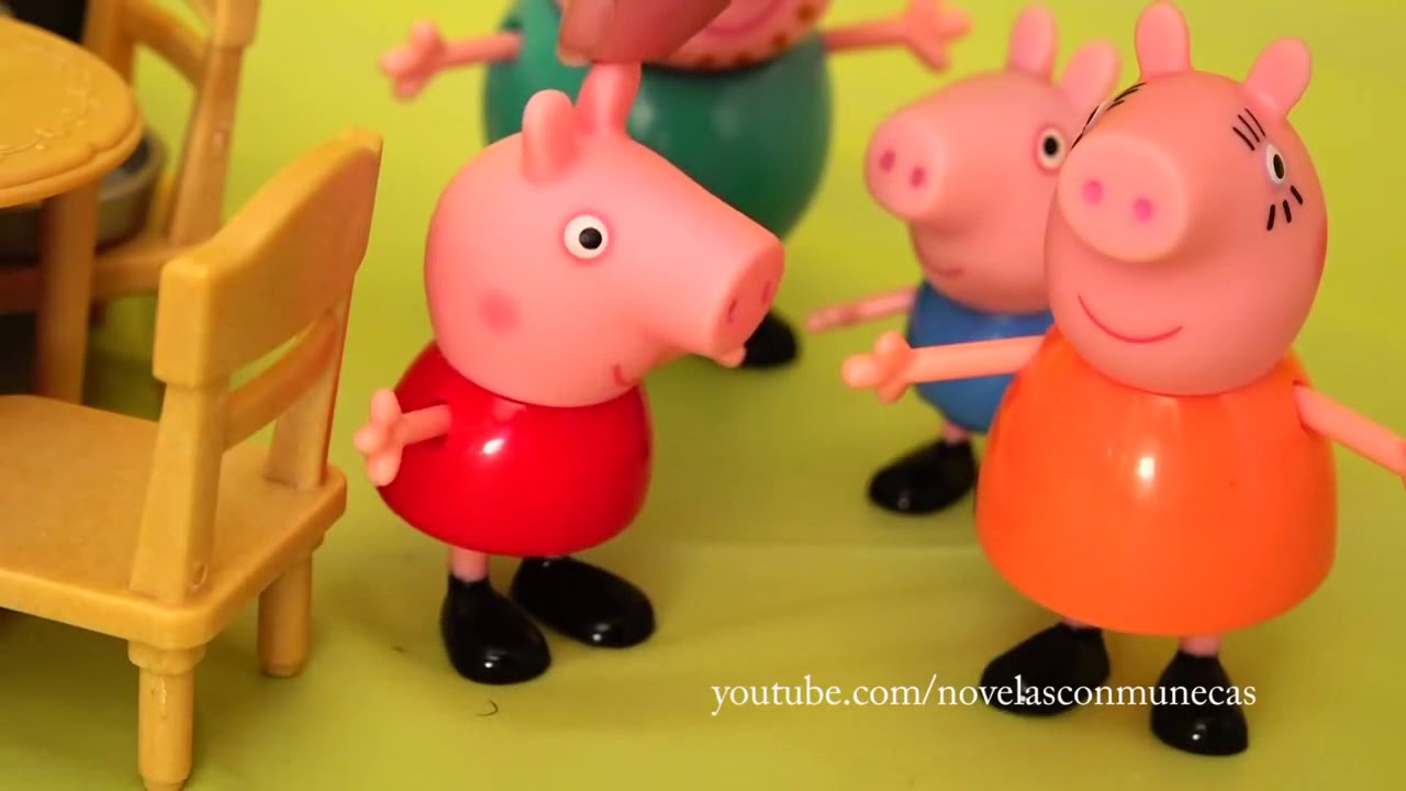 Juguetes de Peppa Pig en español y casa de muñecas Calico Critters /la vaca lola /learnd colors - YouTube
