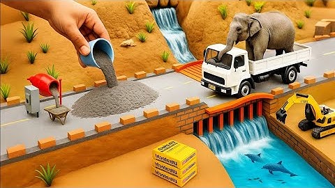 DIY Mini Truck Builds Strong Cement Bridge | Creative Engineering Construction Project