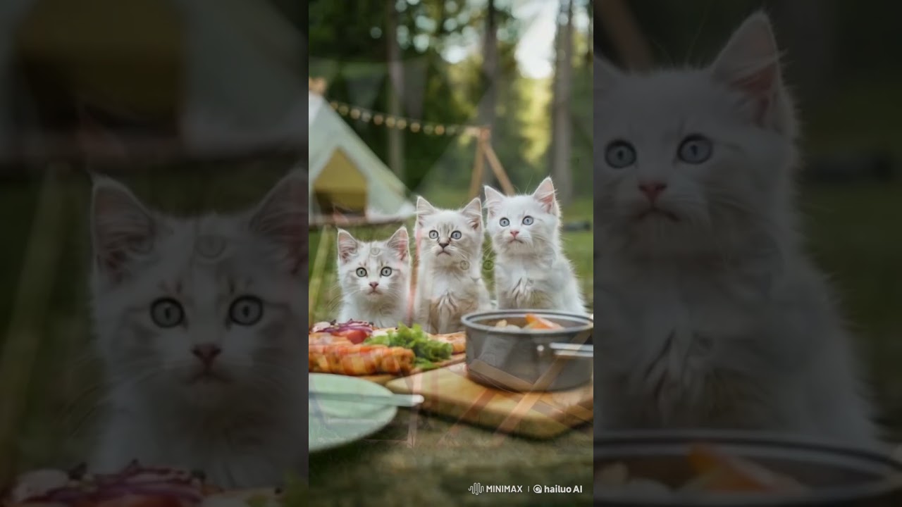 AI Generated Kittens Camping Adventures! 