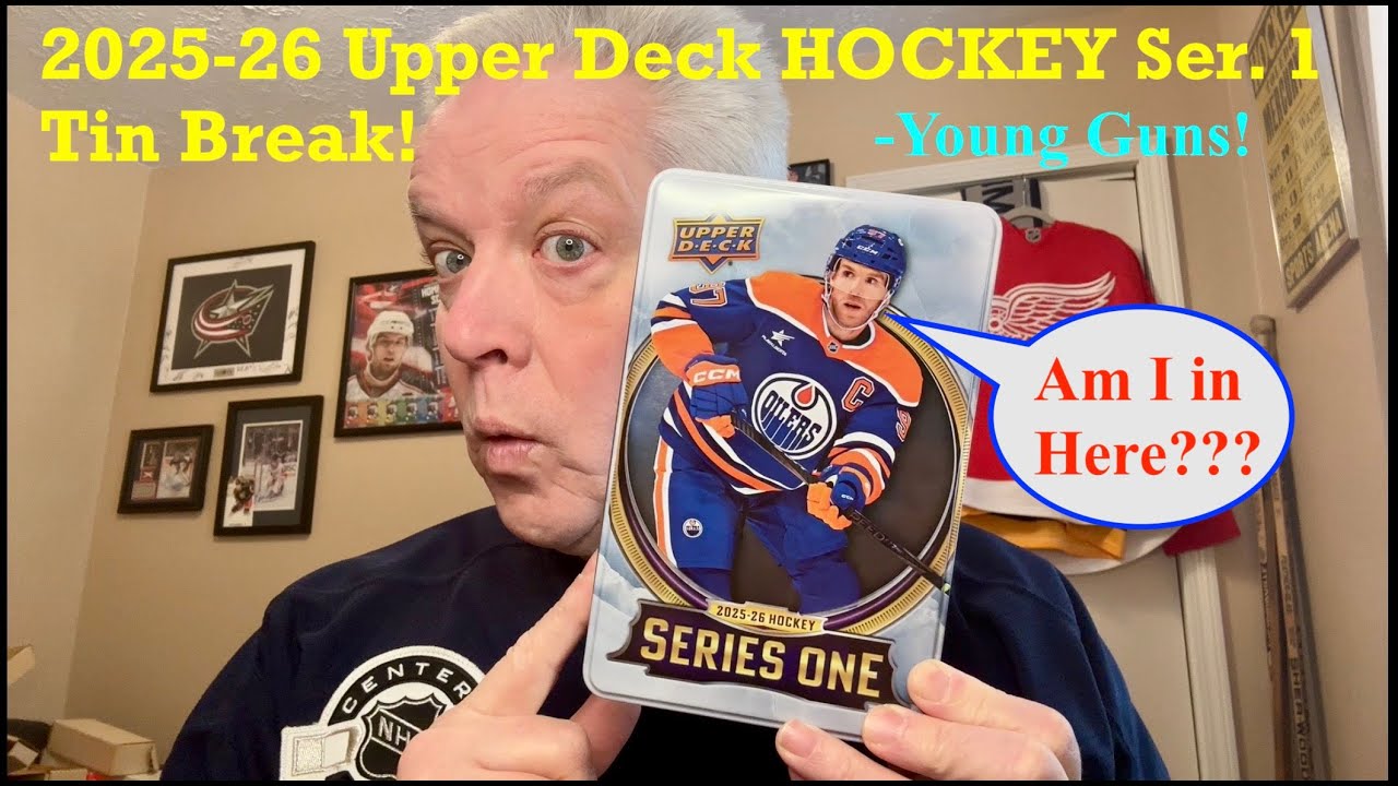 Серия 1 хоккейных карточек UPPER DECK 2025-26, вскрытие жестяной коробки! Молодые таланты и много...
