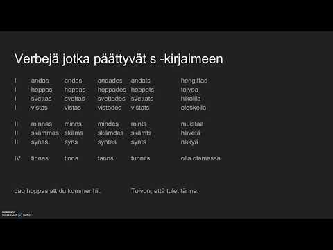 S-päätteiset verbit ruotsi (RUB5)