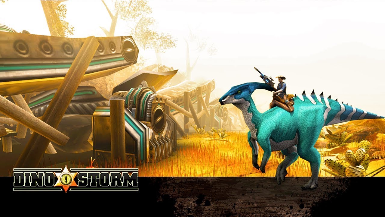 Dino Storm - Um jogo grátis com Cowboys, Dinossauros e armas Laser