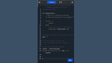 #python 24.Factorial of Number using Recursion | #shorts