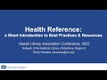 Health reference a short introduction to best practices  resources
