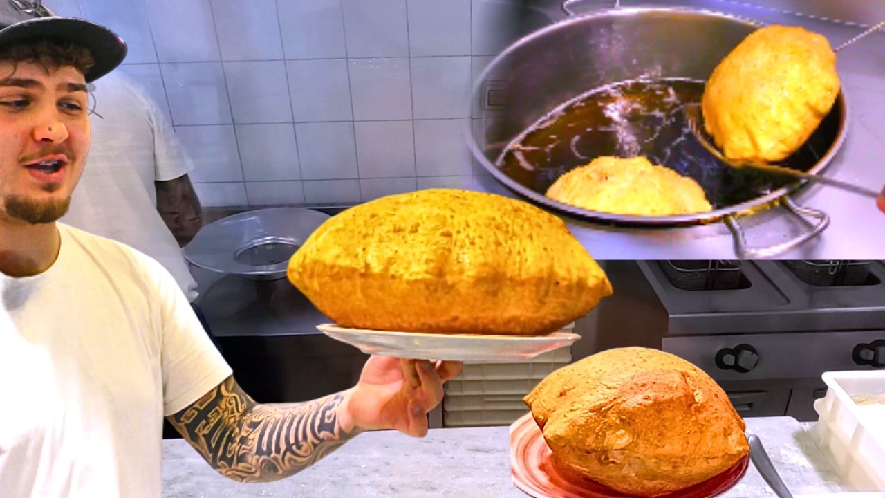 Лучшая жареная пицца в Неаполе, большая как мяч! Лёгкая как пёрышко!