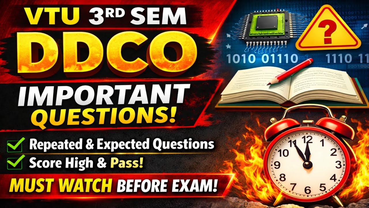 VTU 3rd Sem DDCO|5 modules|MUST READ Important Questions | Exam Oriented | Pass & Score High