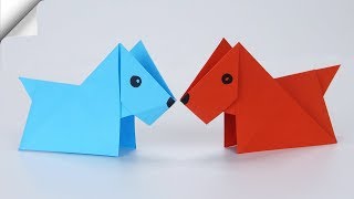 Çocuklar İçi̇n Origami Köpek Kolay Di̇y Kağıt El Sanatları