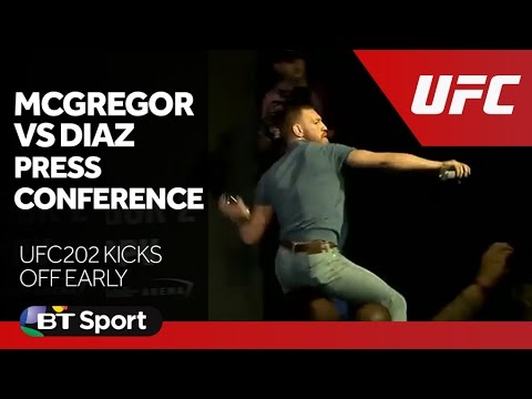 McGregor vs Diaz UFC 202 Press Conference goes off