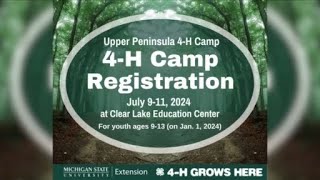 Registration open for Upper Peninsula 4-H Camp