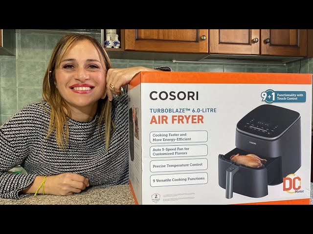 Cosori friggitrice ad aria turbo blaze 6l (1,36kg), air fryer con dc motore  tec