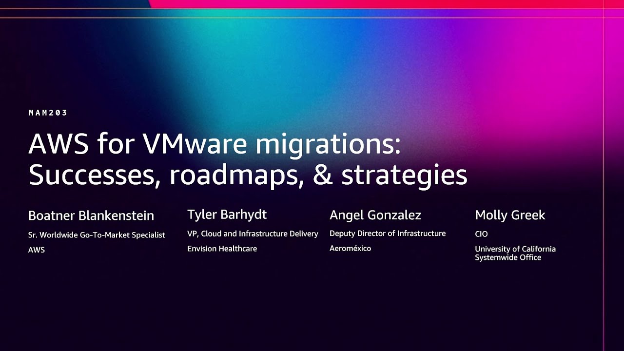 AWS re:Invent 2025 - AWS for VMware migrations: Successes, roadmaps, & strategies (MAM203)
