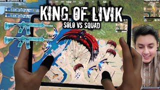 KING OF LIVIK 🔥 1 VS 4 | IPAD PRO 4-FINGERS HANDCAM + FULL GYRO | PUBG MOBILE