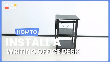 How to Install the Folding Writing Office Desk with Storage Shelves | HW67486 #costway #howto