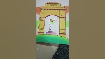 INDIA GATE with FLAG 🇮🇳 drawing #viral #shorts #yt