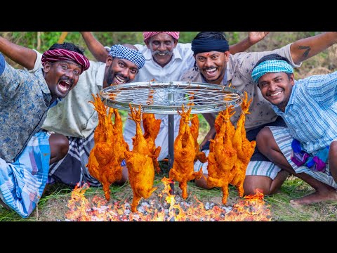 CYCLE CHICKEN | Tandoori Chicken Cooking in Cycle Wheel | Epic Chicken Recipe making In Village