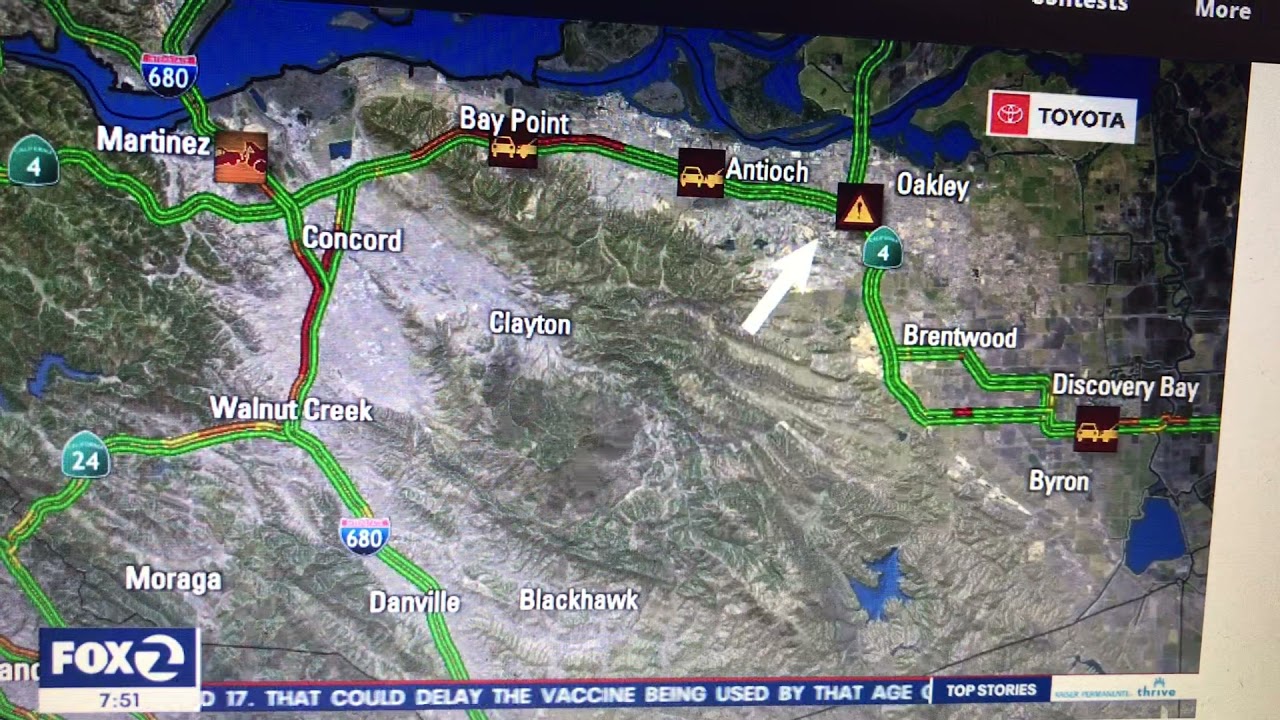 KTVU Traffic crash on Hwy 580 to Livermore Valley - YouTube