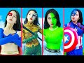 She-Hulk, Captain Girl With All Superheroes Transformations Vs Siren Head - BigGreenTV