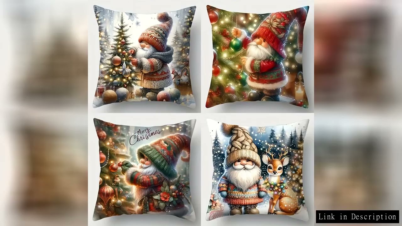 Home Decor Christmas Gnomes Decorative Pillow Covers Pattern Cushion Cover Suitable for Sofa Bedroom