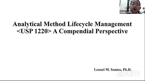 Analytical Method Lifecycle Management: A Compendial Perspective Dr. Leonel Santos