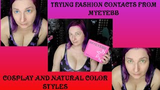 trying natural & cosplay colored contacts from MYEYEBB  4 pairs! try on and review