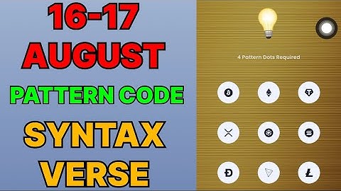 16 & 17 August Syntax Verse Daily Vault Pattern Code | Syntax Verse Quiz Answer 16 August | #syntax 