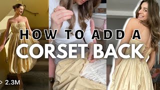 HOW TO EXTEND A DRESS BY ADDING A CORSET BACK- easy DIY thrift flip!