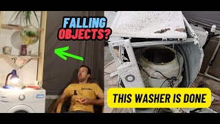 Self destructing disaster with a washing machine #fungear #washingmachine #whirlpool  #appliances