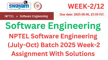 NPTEL Software Engineering Week 2 Assignment Answers | July–Oct 2025
