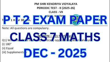 Class 7 Math PT 2 Exam 2025 | With Answers | #cbse #kv #helloadhyapak #pt2 #ncert2025