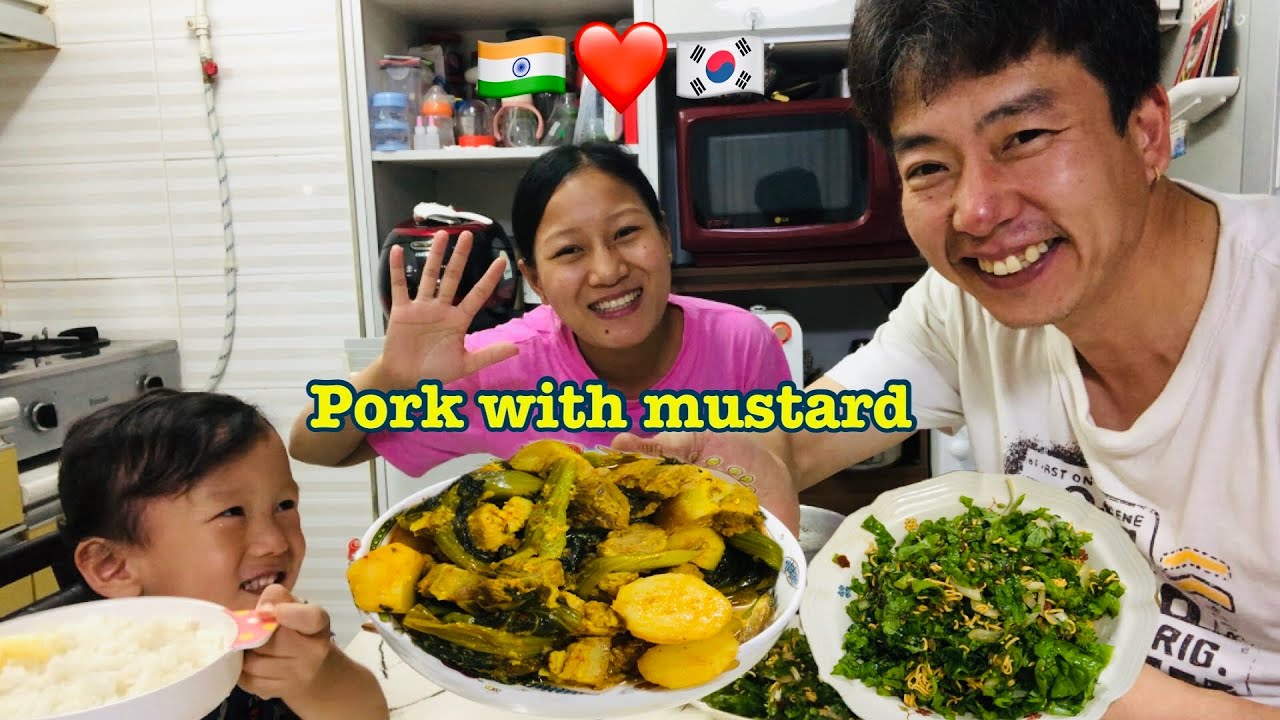 Pork with mustard green 😋