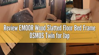 Review EMOOR Wood Slatted Floor Bed Frame OSMOS Twin for Japanese Futon Mattress Solid Pine (Earth-N