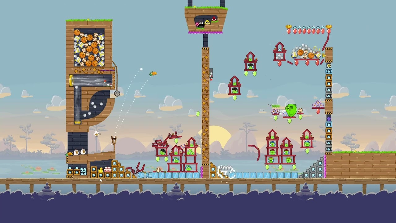 Турнир 10 уровня Angry Birds Friends 1628, три звезды, без бонусов, прохождение 2025-10-11