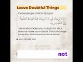Leave What Makes You In Doubt: A Lesson on Integrity
