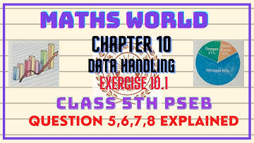 |CLASS 5th|MATHS WORLD|PSEB|CHAPTER 10[DATA HANDLING] EXERCISE 10.1 QUESTION 5,6,7,8