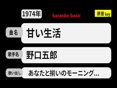 カラオケ，　甘い生活， 野口五郎