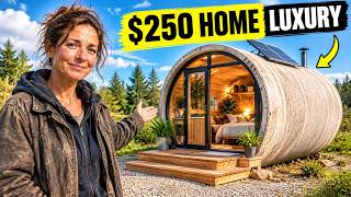Homeless Woman Turns a $250 Concrete Pipe Into a Luxury Off-Grid Tiny Home