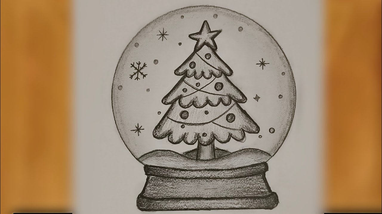رسم سهل | تعلم رسم شجرة الكريسماس بطريقة سهلة وبسيطة بقلم الرصاص