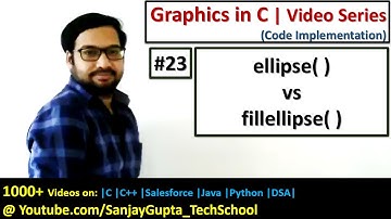 23 Graphics in C | Draw circle using ellipse( ) and fillellipse( ) in turbo C | by Sanjay Gupta