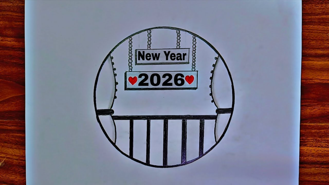How to Make New Year Scenery Drawing || New Year Drawing Ideas || New Year 2026