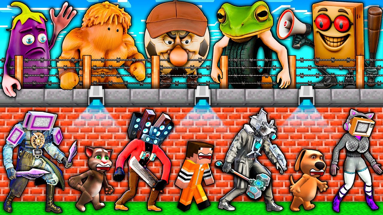 PRISON ESCAPE of TV WOMAN and TV MAN TITAN vs ITALIAN BRAINROT MEMES in MINECRAFT animation