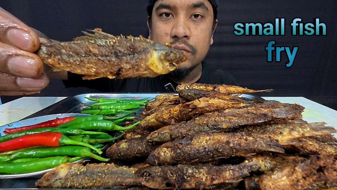 SMALL FISH FRY & SPICY CHILLI EATING VIDEOS | SMALL FISH FRY EATING ASMR | SMALL FISH
