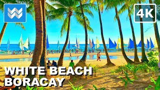 [4K]🌴White Beach Path Boracay Philippines 🇵🇭 Station 3 to 1 Walking Tour &amp; Travel Guide 2023 Update